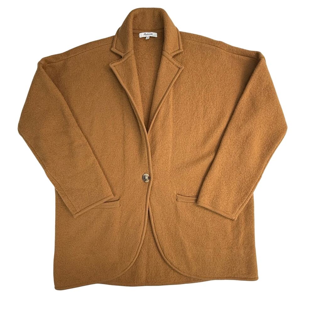 Madewell Saville Sweater Blazer AD047 Camel 100% Merino Wool Jacket Small